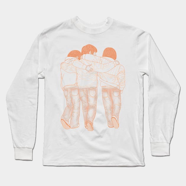 Brothers Walk Together Long Sleeve T-Shirt by Athikan